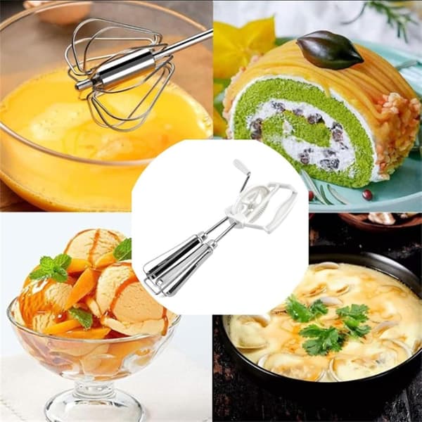 Rostfri Handmixer för Vispad Grädde och Kakbakning Vit Kök Mixer Stavmixer