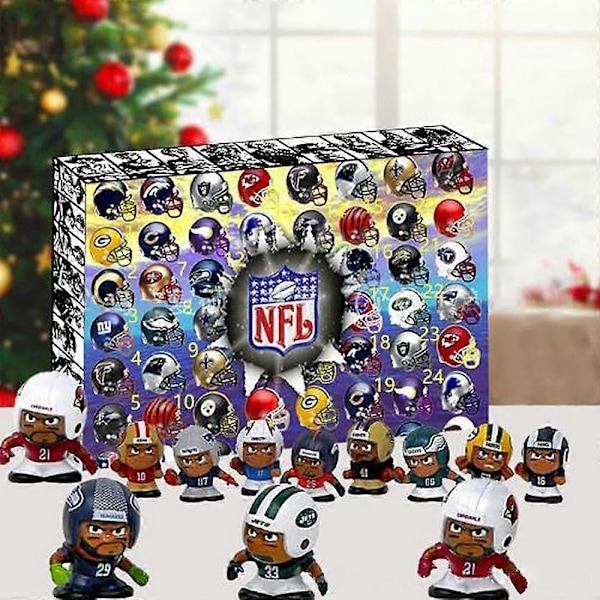 NFL Fotballfigurer Julekalender 2024 - 24 Dagers Nedtelling Juleleker for Barn
