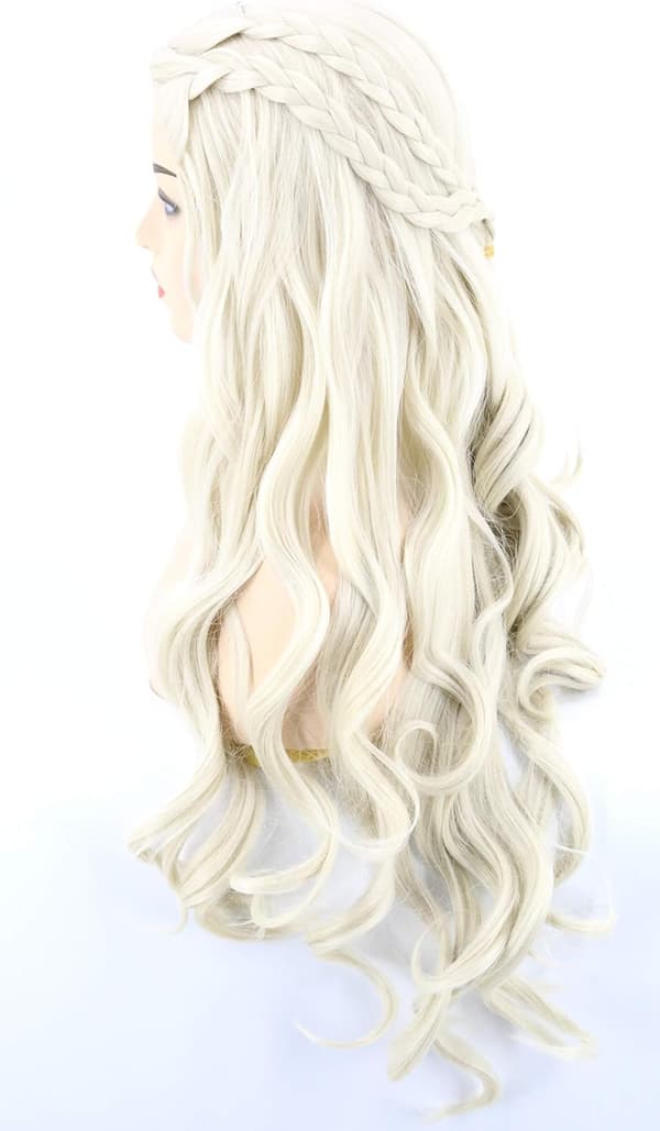 1 st Cosplay Peruk Kvinnor, Daenerys Peruker Lång Lockig Blond Khaleesi W
