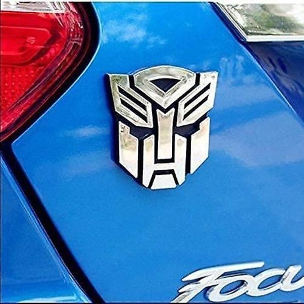 Autobot bildekaler, par, kromfinish, PVC, Bilemblem, Transformers, biltillbehör