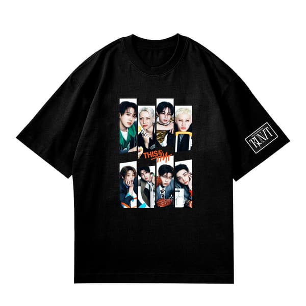 Kortärmad tryckt T-shirt Lös passform Konsertoutfit White-B M