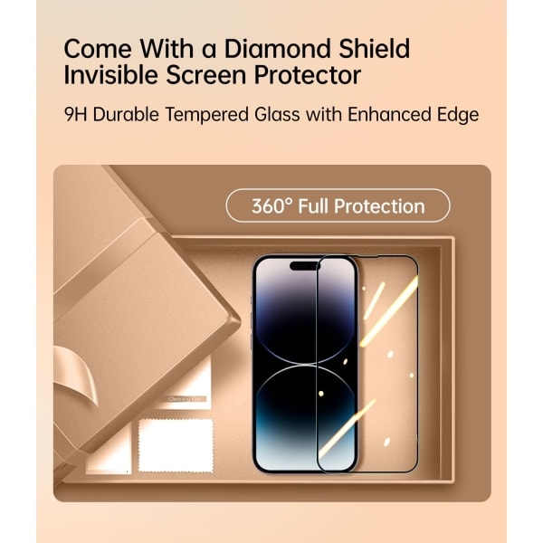 Magnetiskt Transparent Skal för iPhone 14 Pro Max med Fullständigt Kameraskydd Svart iPhone14promax