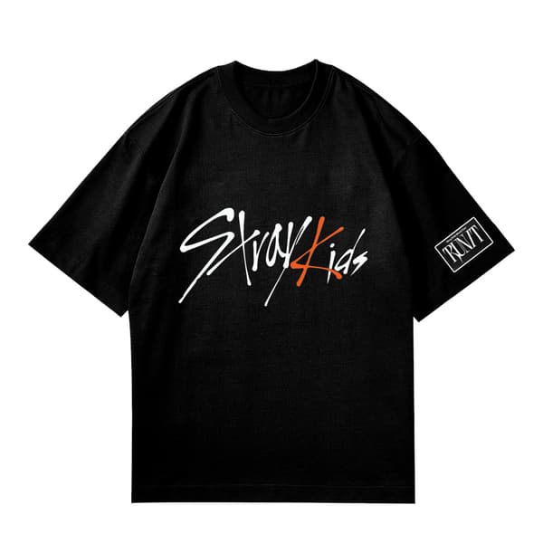Kortärmad tryckt T-shirt Lös passform Konsertoutfit White-B L