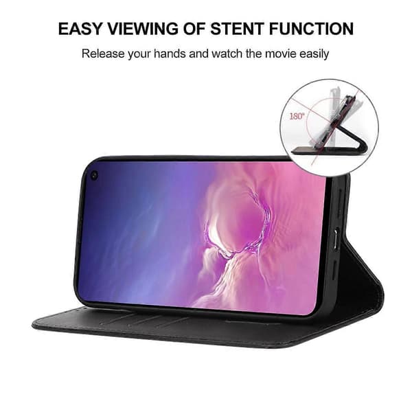 (ee) Magnetisk Lærveske for Samsung Galaxy S10e Black