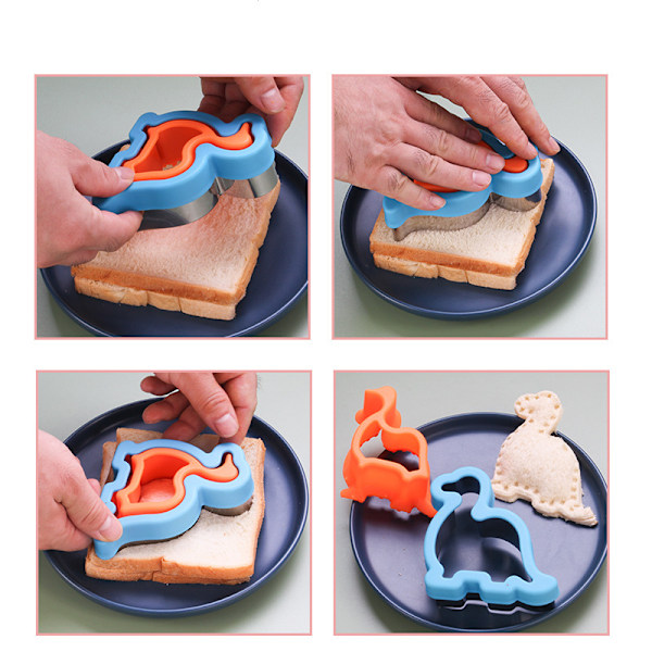 6 stk smørbrødformer, DIY smørbrødformer for barn colour