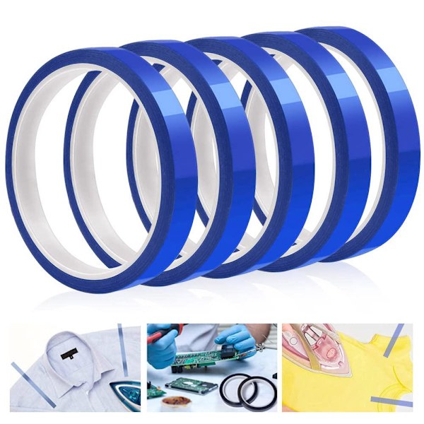 Värmebeständig tejp 10mm PET sublimeringstejp värmeöverföringstejp värmepresstejp för DIY sömnad elektronisk produkt