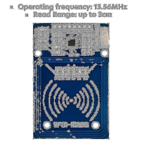 Rfid Kit Rc522 med läsare, chip och kort 13.56 Mhz Spi kompatibel med kompatibel Arduino och kompatibel Raspberry Pi