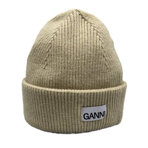 Strikket Ganni vinterlue for menn og kvinner - varm lue med mansjetter, elastisk strikket lue, lue Khaki