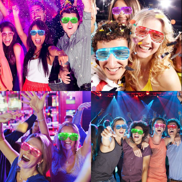 LED-glasögon lyser i mörkret Festtillbehör Tillbehör för barn 24-pack