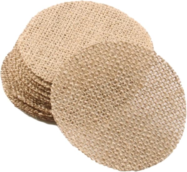 20 Pieces Christmas Tree Jute Cutouts Slices Round Fabric Decorations