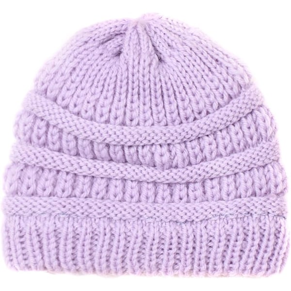 Unisex knitted baby hat, soft cotton winter hat for boys and girls, warm and cozy purple