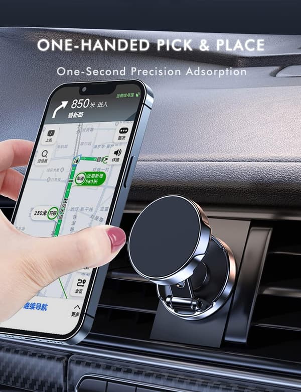 360 graders roterbar magnetisk bilholder, sammenleggbart dashbord telefonstativ