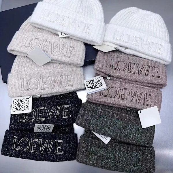 Efterårs-Vinter Varmt Strikket Beanie Mænd Kvinder Uld Beanie Par Beanie army gr army green One size LOEWE