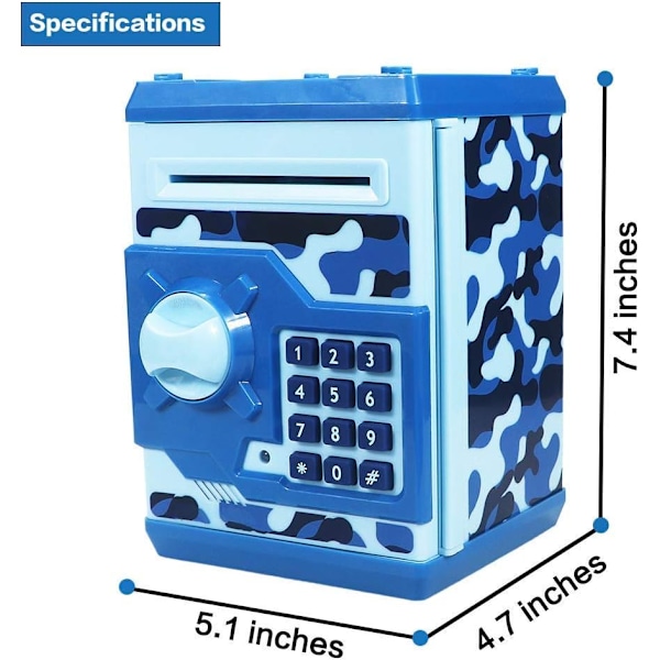 Elektronisk Spargris Mini minibank for barn leketøy, sikker myntboks pengespargris passordkode lås for barn