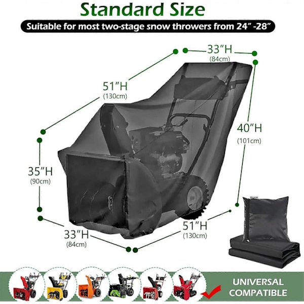 109*81*89/127cm Snöslunga Skydd Universell Passform Tvåstegs Snöslunga Skydd Kraftig 600D Polyester Vattentät Sol UV Damm Snö SZRH AF