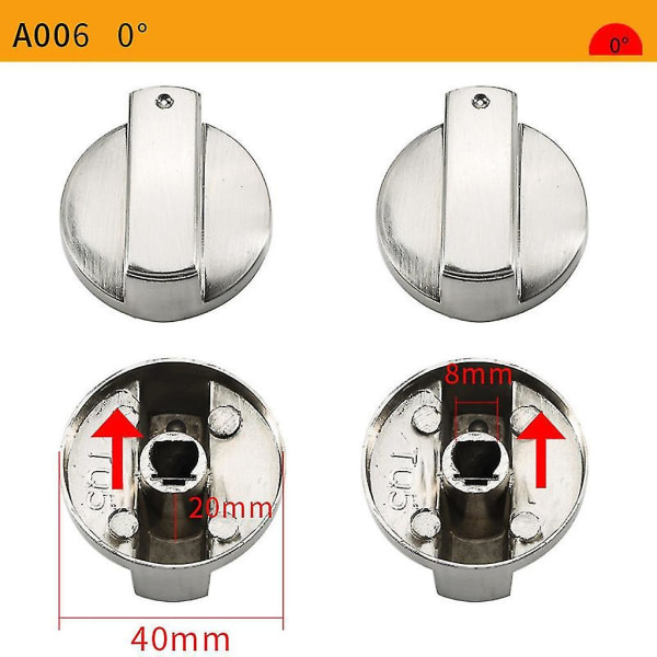 4 stk. Gas Komfur Knapper Ovn Drejeknapper Udskiftning Universal Kontrolknap