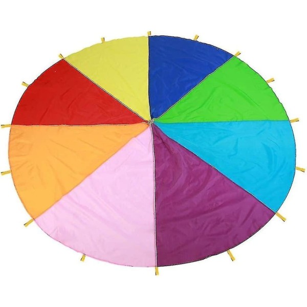 Børnelegeparachute, udendørs legetælt, multifarvet regnbueflyvende faldskærm (2m)( Størrelse: 2m )