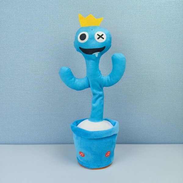 Rainbow Friends -pehmolelu, hehkuva, laulava, kiemurteleva, tanssiva lelu, sininen blue