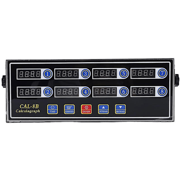 Cal-8b Bærbar Calculagraph, 8-kanals Digital Timer, Kjøkken Matlaging Timing LCD Display Klokkeristende Påminnelse