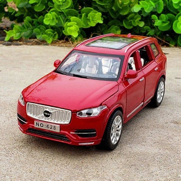 1:32 VOLVO XC90 SUV Leksaksbil i Metall med Ljud och Ljus - Samlarobjekt - Barnpresent RED