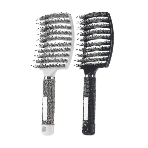 2-pack galtborstehårborste, krökt och ventilerad hårborste för hårborttagning, kompatibel med Lo