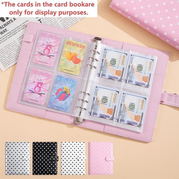 A5 Polka Dot ATC -korttikotelo + 30 korttisisusta pink