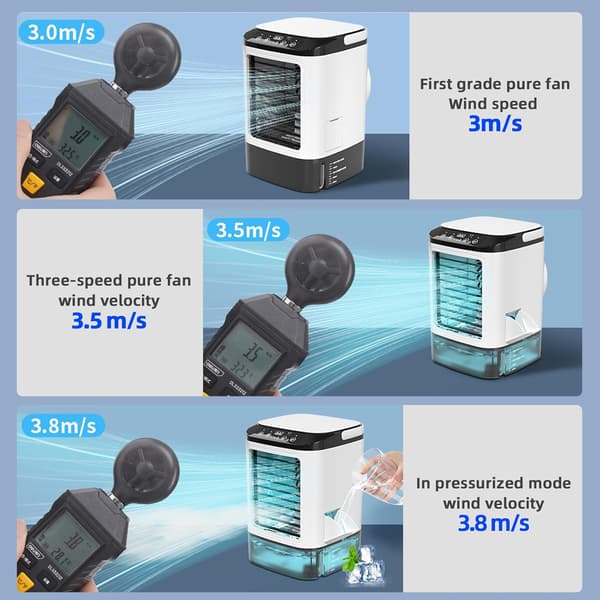 Bærbar Aircondition Ventilator 4-i-1 Mini Personlig AC
