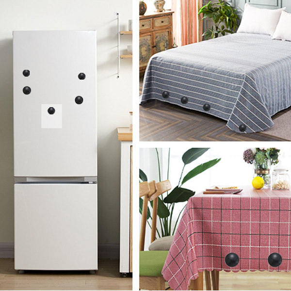 Förpackning med 8 duschdraperityngder, draperityngder, svarta runda magnetiska duschdraperityngder, draperityngder, utomhus duschdraperityngder för