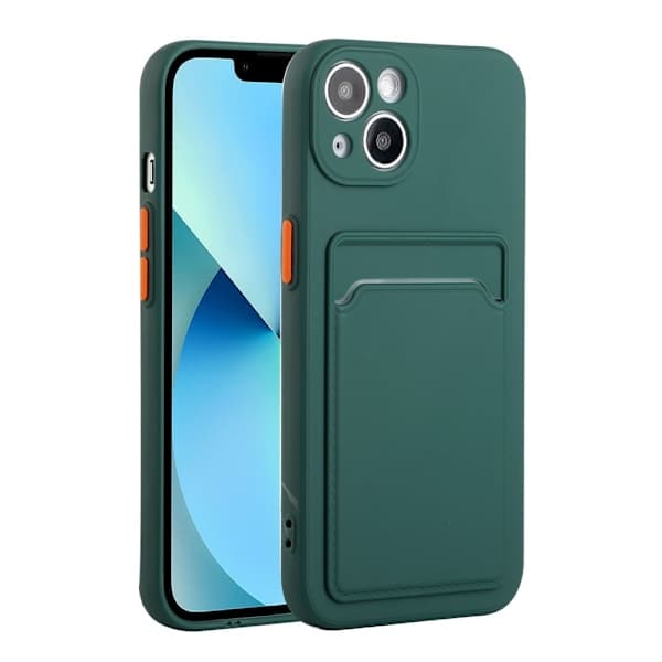 iPhone 13 -kotelo korttipaikalla, tummanvihreä