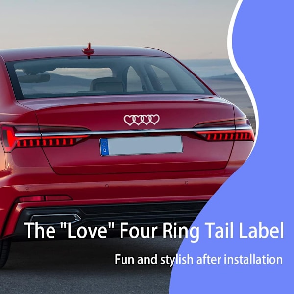 Bilemblem för bilens exteriör, 3D-sticker, passar (silver) för Audi A3 A4 A5 A6 A8 TT R8 Q3 Q5 Q7