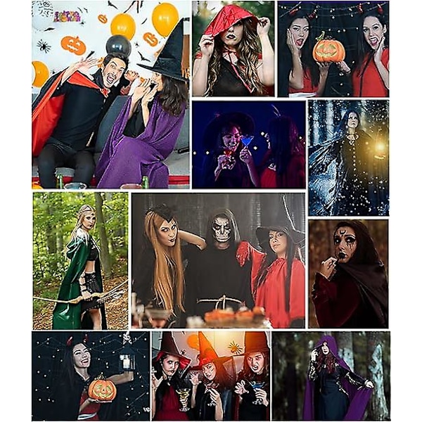 Kappe Unisex Kappe Med Hætte Halloween Kostume Hættetrøje Kappe Voksen Vampyr Hekse Kappe Kvinder