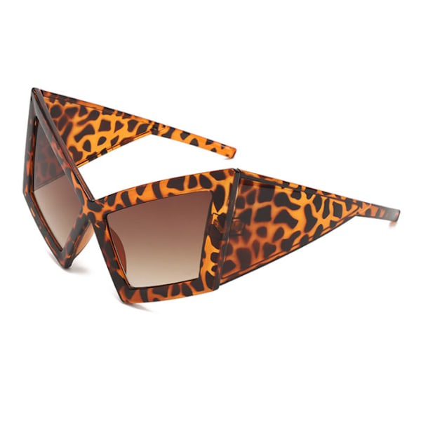 Oversized pilot solbriller til kvinder og mænd, futuristiske solbriller i motorcykelstil{ee} leopard print