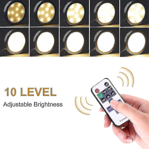 3/4/6/8/10 kpl Himmennettävä LED-kaappivalaistus 12V Ohut alumiininen himmennettävä kiekkovalaisinsarja vaatekaappiin kirjahyllyyn kaappilamppuun (Koko, Väri: 6 kpl【EE】