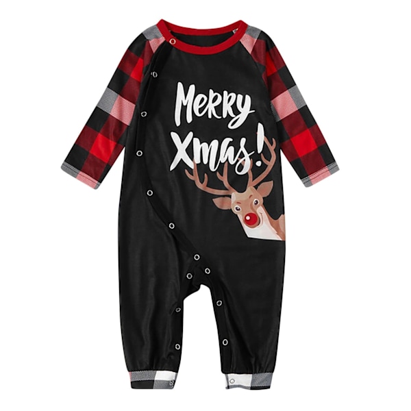 Julpyjamas Matchande Set Cartoon Vuxen Barn Kläder Topp + Randiga Byxor Jul Sömnkläder Kids 2T