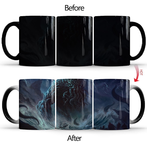 Cthulhu Myto Farveskiftende Krus Keramisk Kaffekrus Termisk Tekop Nyheds Gave