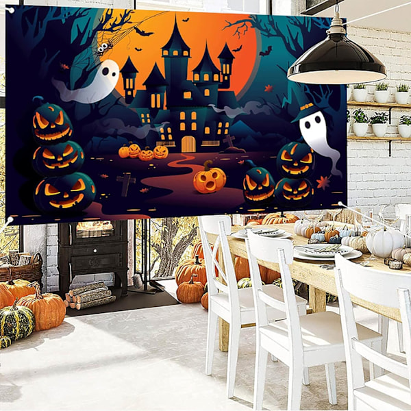 Skræmmende Halloween Dekorationer Udsalg Udsalg Halloween Baggrund Fest Foto Fotografering Halloween Stof Foto Rekvisitter 180 cm X 109 cm