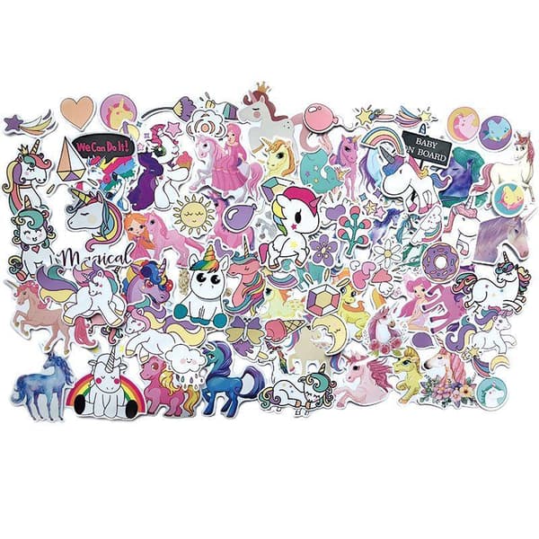 94 tarraa - Eläinaihe - Sarjakuva - Yksisarvinen Multicolor multicolor