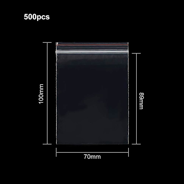 500 stk. plastikposer med lynlås, transparente små lommer 10x7cm Tykkelse: 0,04 mm (h){EE}