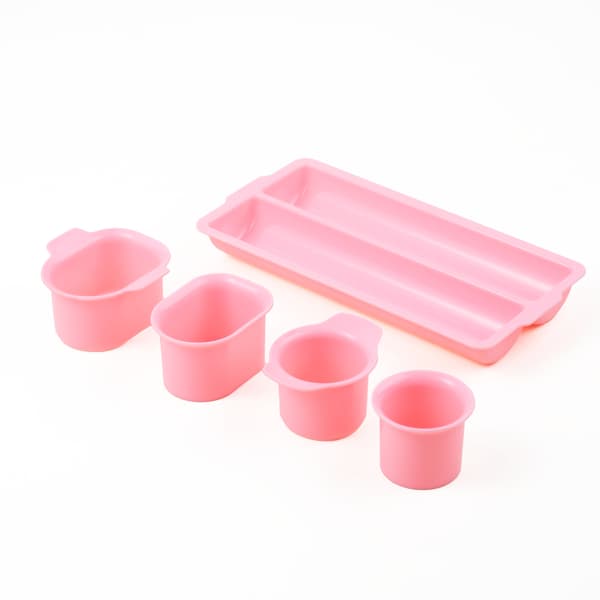 ABS Lollipop-kakform bas-set 3-i-1 glass rund utstickare bakverktyg ej 3D-printad 8-piece set - pink