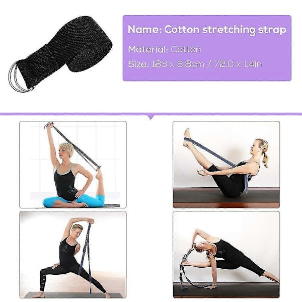 2 stk Yogablokk og Yogastroppsett, Skumblokker med Høy Tetthet for Støtte og Posisjoner og Fleksibilitet