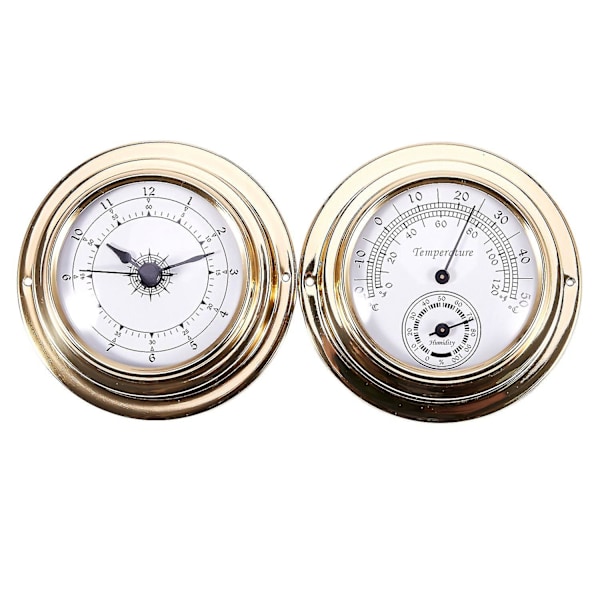 Thermometer Hygrometer Barometer Clocks Clock 2 Full Set Weather Station Gauges