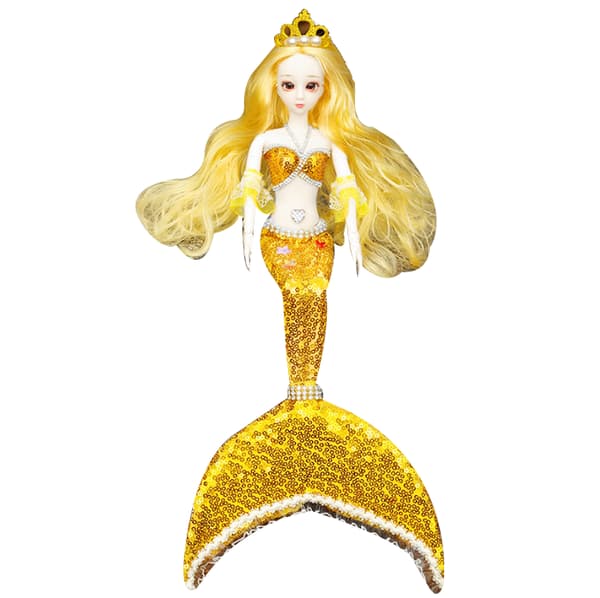 Barbie-docka sjöjungfruleksaker med paljetter yellow