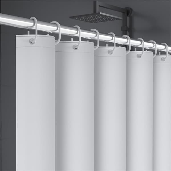 Vattentätt Duschdraperi 120x200 cm Vitt Mögelresistent Badrumsfoder med Krokar Ingår