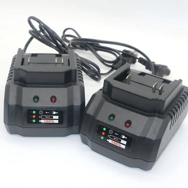 Oplader kompatibel med Makita Lithium 18v 21v batteri, EU-stik, sort
