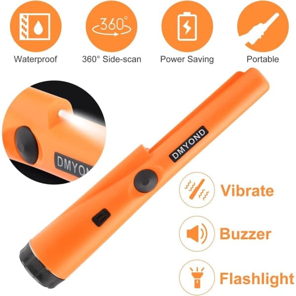 Metal Detector Pinpointer, Professional Waterproof Handheld, ZQKLA