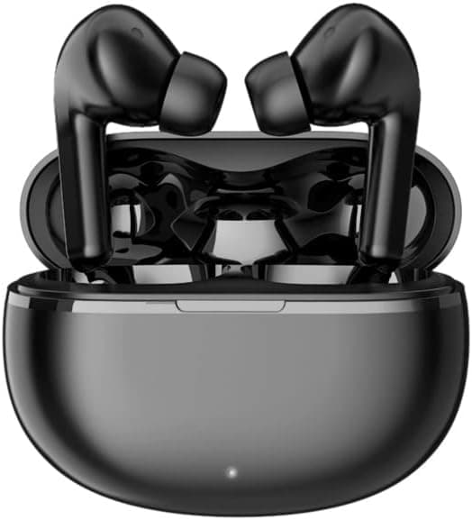 Trådløse Bluetooth-hodetelefoner Stereo Touch-kontroll In-Ear-ørepropper med silikonørepropper Svart