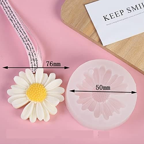 4 stk Daisy Resin Daisyform Blomsterform Smykker Resin Støbeform Håndlavede Silikoneforme til Resin Lysfremstilling Forme Håndværk daisy-4-pack