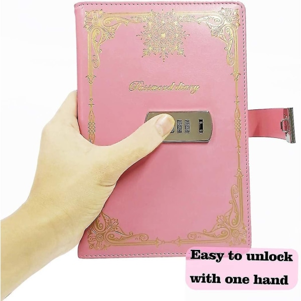 Dagbok med lås för flickor, dagbok med kombinationslås för kvinnor, journal med lås, låst dagbok för pojkar present