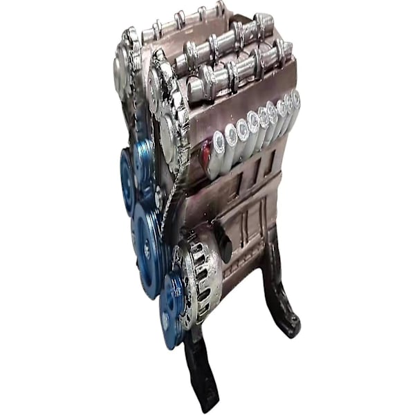 Motor Model Skrivebordsmotor, 8-Cylindret Inline Motor Model Byggesæt til Voksne, Mini Version af Motor Model Legetøj til Kontor, Hjem, KTV
