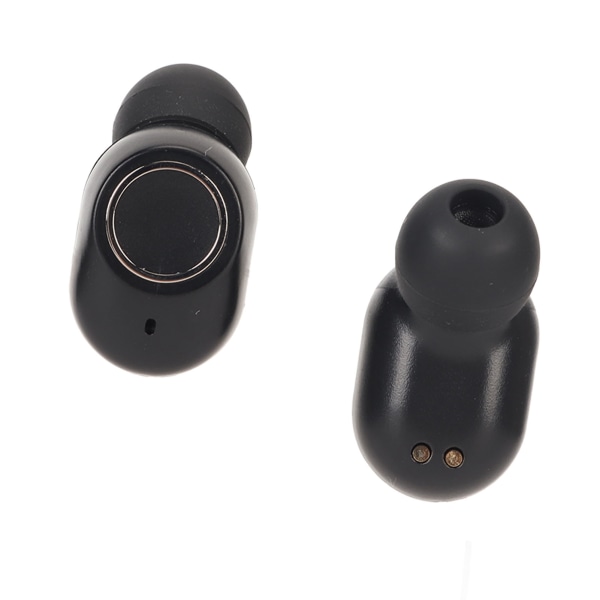 Trådlösa hörsnäckor Bluetooth 5.1 Mini Mirror Digital Display IPX7 Vattentäta hörlurar med snodd för telefoner Tablet Svart